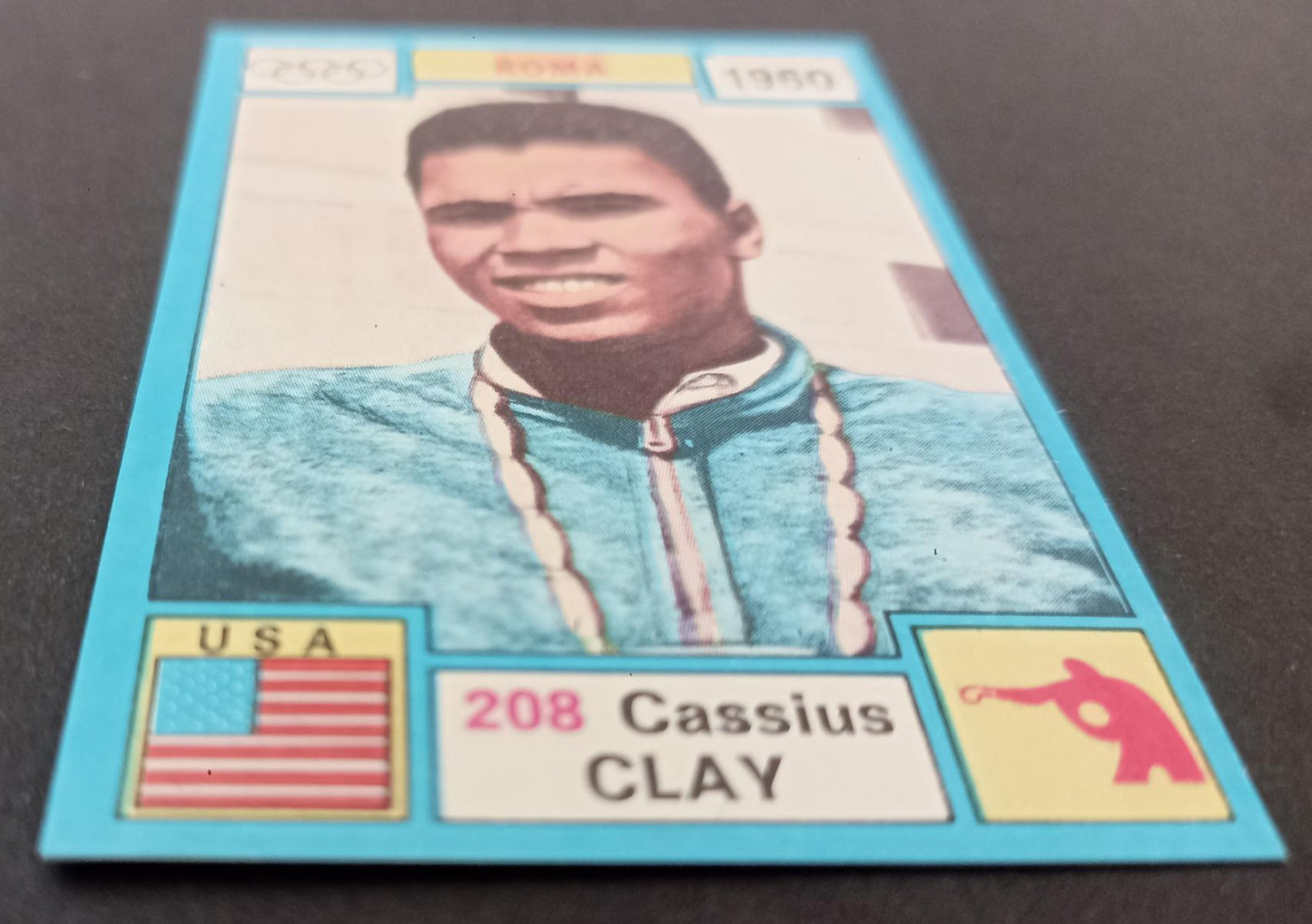 BOXING CARD - PANINI - OLYMPIA 1972 - CASSIUS CLAY MOHAMMED ALI - #208- MINT