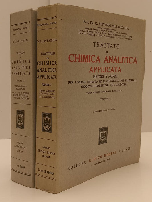 LZ- TRATTATO DI CHIMICA ANALITICA APPLICATA 1/2 - VILLAVECCHIA - HOEPLI- B- XFS5