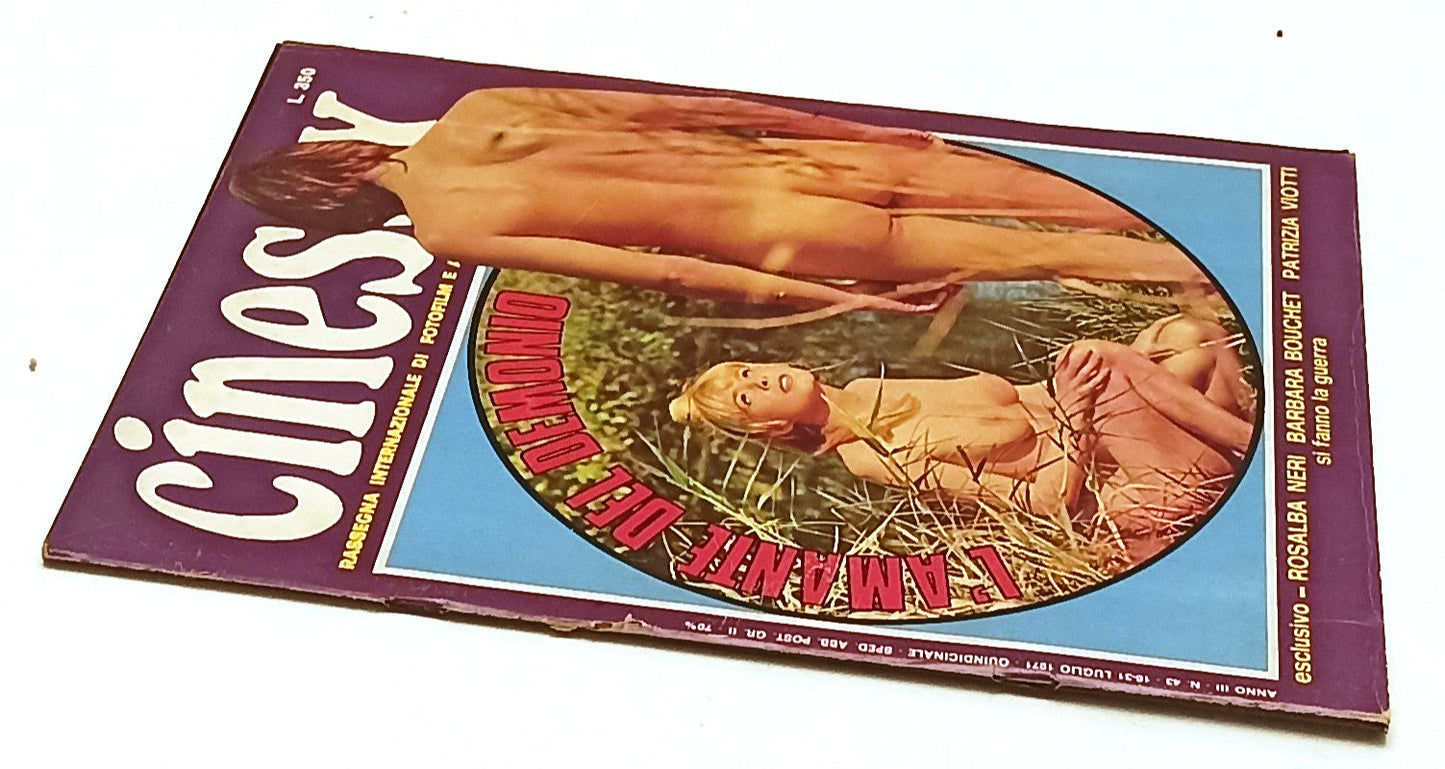 LX- RIVISTA CINESEX ANNO III N.43 1971 L'AMANTE DEL DEMONIO BOUCHET - RVSa478