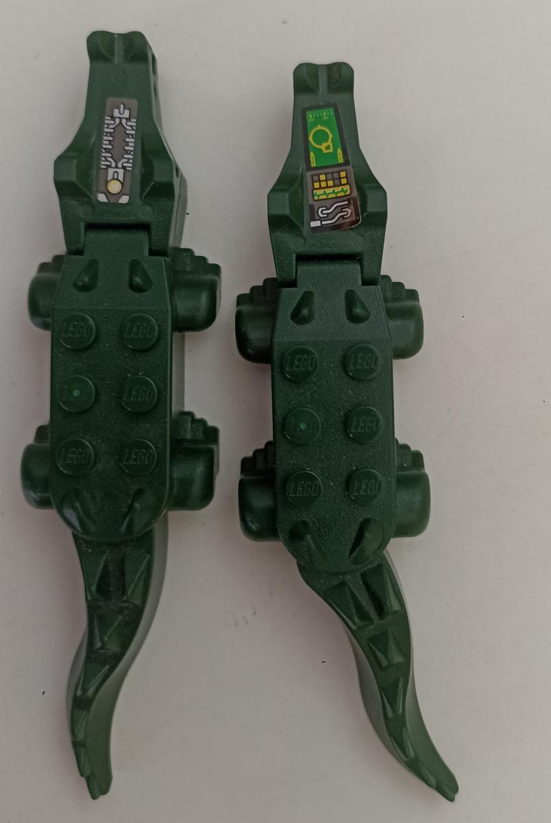 GG- LEGO ORIGINALI - MINIFIGURE COPPIA COCCODRILLI DARK GREEN VERDI  - LGGpp16