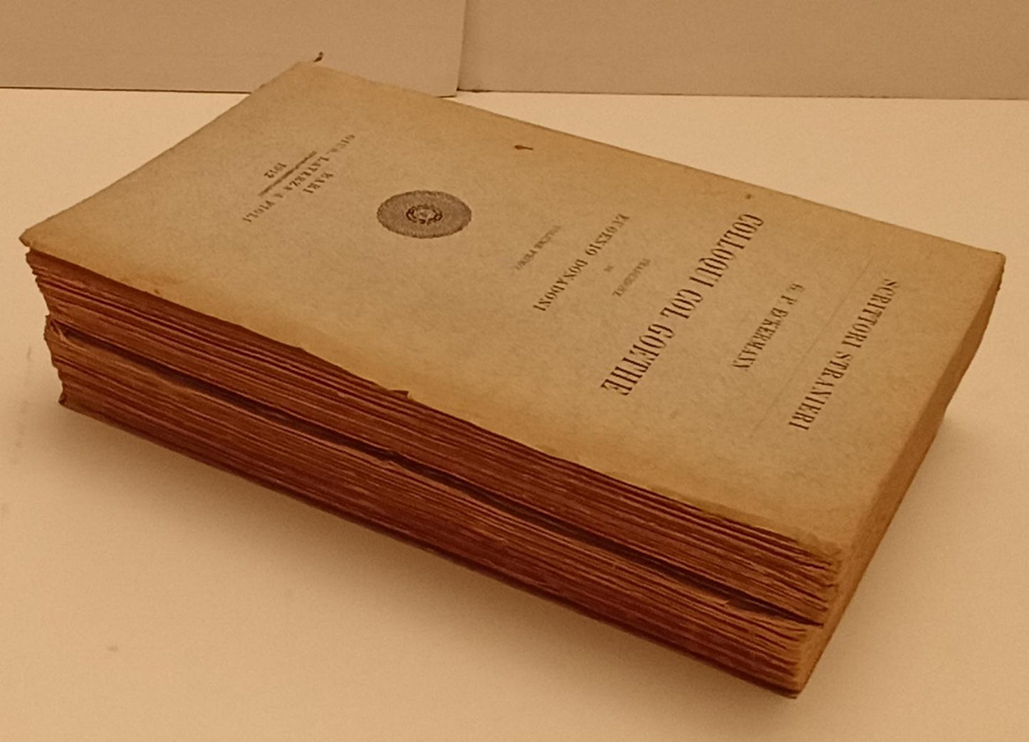 LZ- COLLOQUI CON GOETHE 1/2 - ECKERMANN - LATERZA- SCRITTORI STRANIERI- B- XFS10