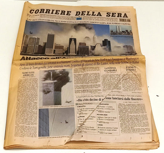 LR- CORRIERE DELLA SERA ATTACCO TORRI GEMELLE 11 SETTEMBRE 2001 - RVSa595