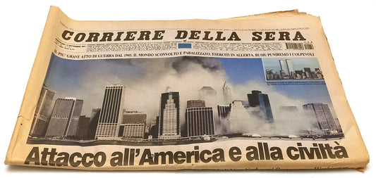 LR- CORRIERE DELLA SERA ATTACCO TORRI GEMELLE 11 SETTEMBRE 2001 - RVSa595
