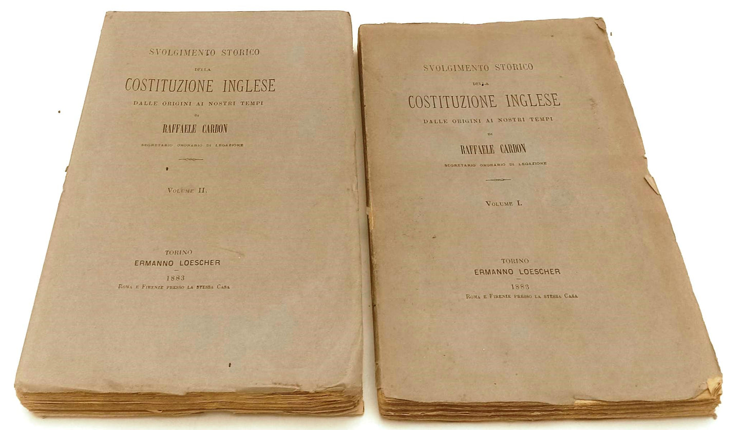 LH- SVOLGIMENTO STORICO DELLA COSTITUZIONE INGLESE 2 VOLUMI- CARDON- 1883- B-XFS