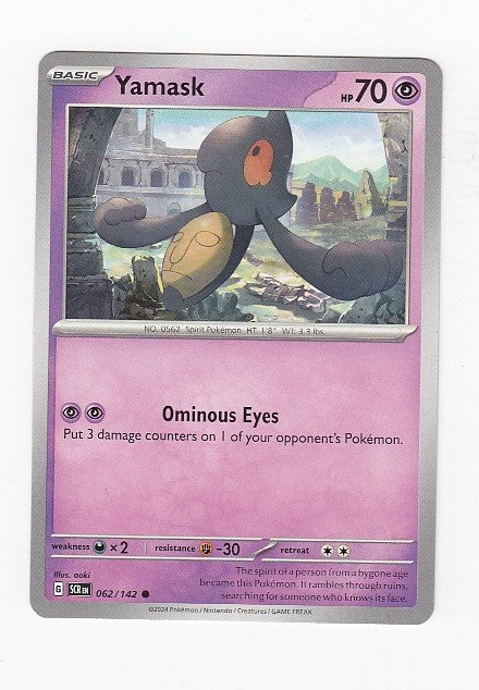 POKEMON CARD CARTA - Yamask 62/142 comune - ENG - CRD179
