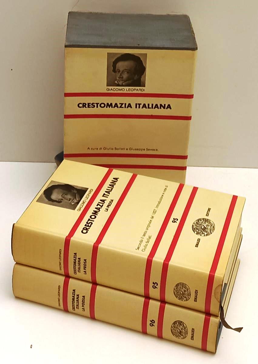 LN- CRESTOMAZIA ITALIANA LA PROSA 1/2- GIACOMO LEOPARDI- EINAUDI- NUE- 1968- XFS