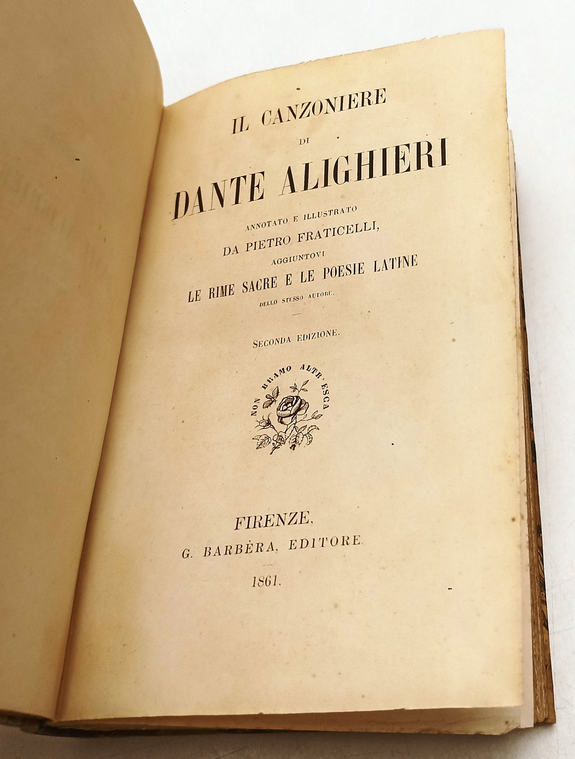 LH- OPERE MINORI DI DANTE ALIGHIERI 3 VOLUMI -- BARBERA--- 1861/1862 - C- ZFS152