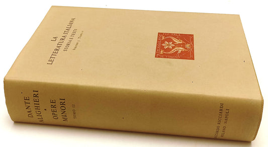 OPERE MINORI TOMO II - DANTE ALIGHIERI - RICCIARDI - LETTERATURA- CS- XFS116