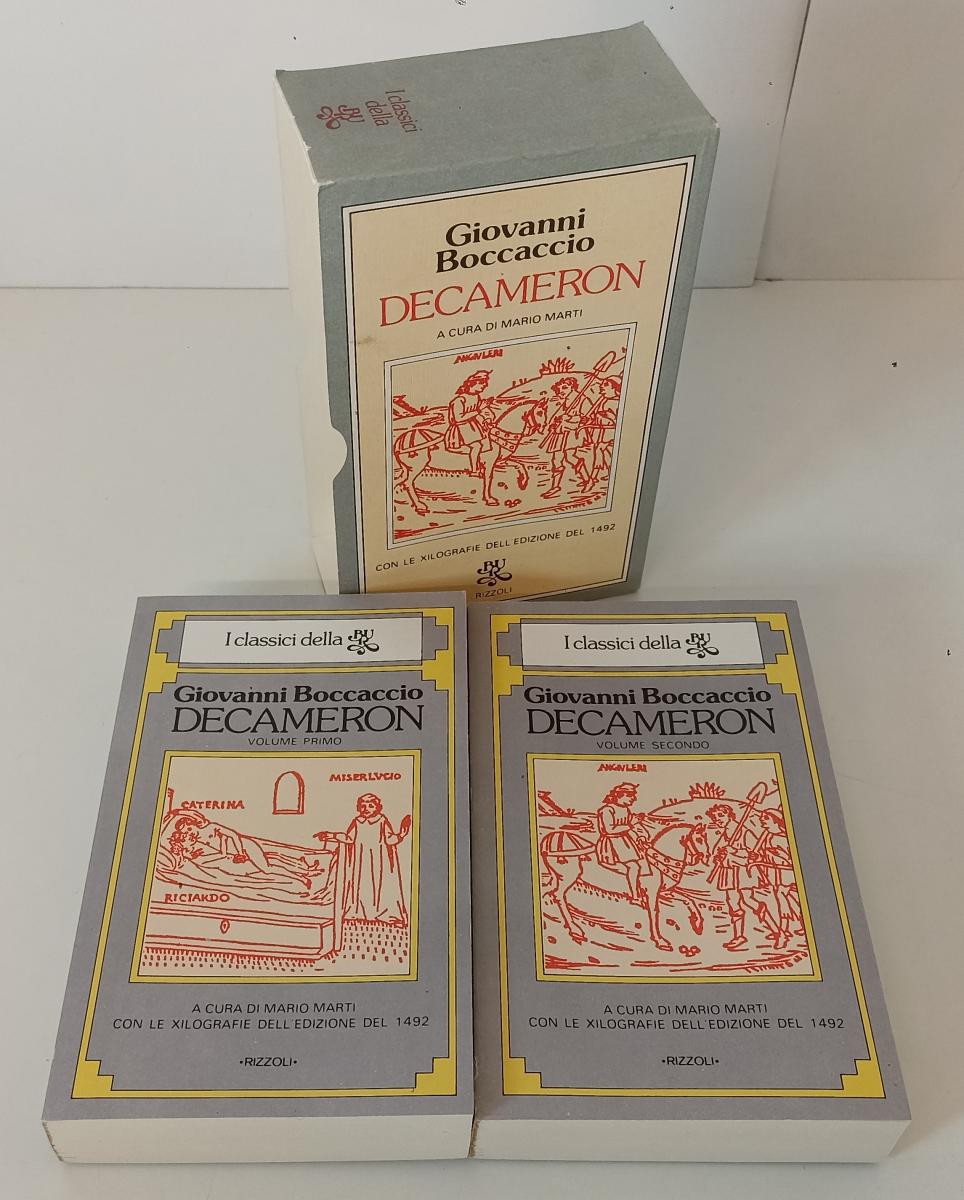 LN- IL DECAMERON 2 VOLUMI - GIOVANNI BOCCACCIO - RIZZOLI- CLASSICI BUR--- B- XFS