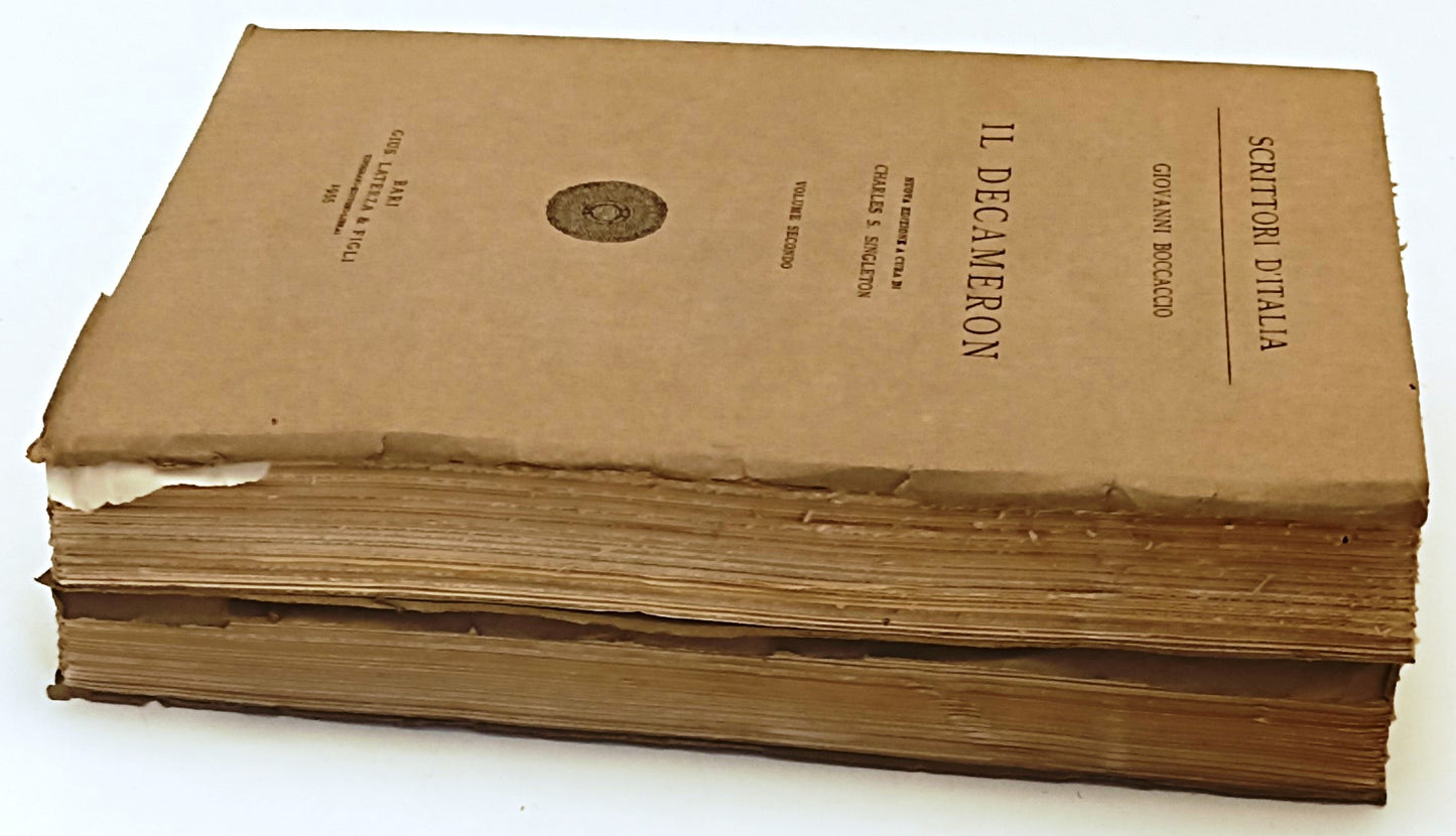 LN- IL DECAMERON 2 VOLUMI- GIOVANNI BOCCACCIO- LATERZA- SCRITTORI-- 1955- B- XFS