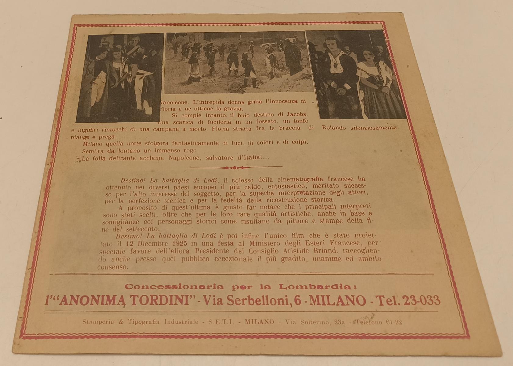 LW- DESTINO! LA BATTAGLIA DI LODI - Grande Cinema Varieta' Giardini - RVSa509