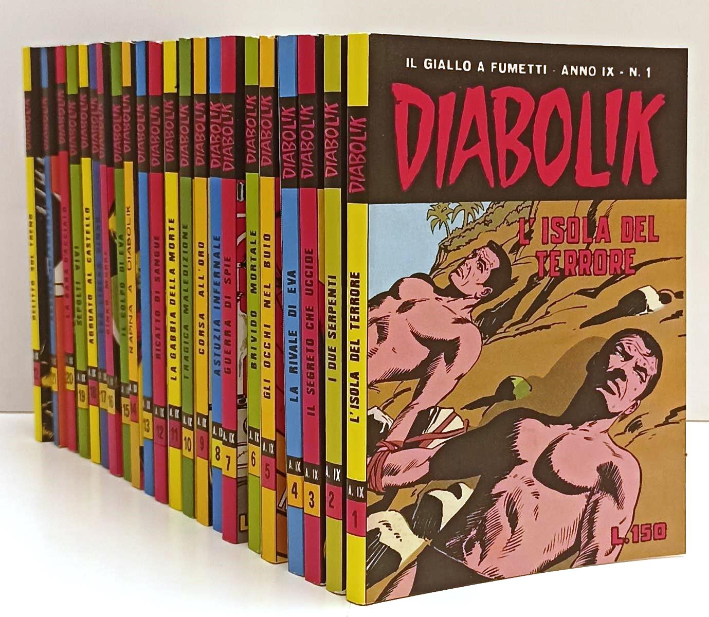 FN- DIABOLIK 1/22 ANNO IX 1969 ANNATA COMPLETA RISTAMPA ANASTATICA - B- G24