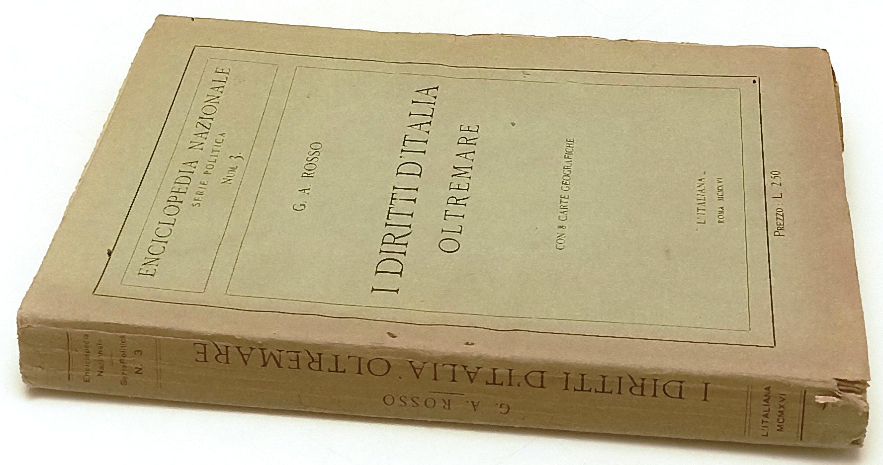 LS- I DIRITTI D'ITALIA OLTREMARE- ROSSO- L'ITALIANA- ENCICLOPEDIA- 1916- B-XFS62