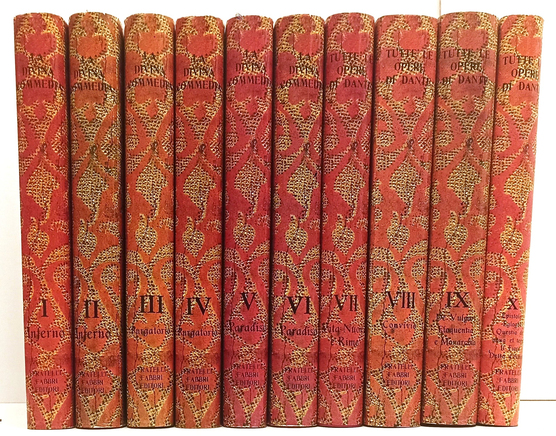 LN- TUTTE LE OPERE 10 VOLUMI DIVINA COMMEDIA- DANTE ALIGHIERI- FABBRI- CS- BLCG2