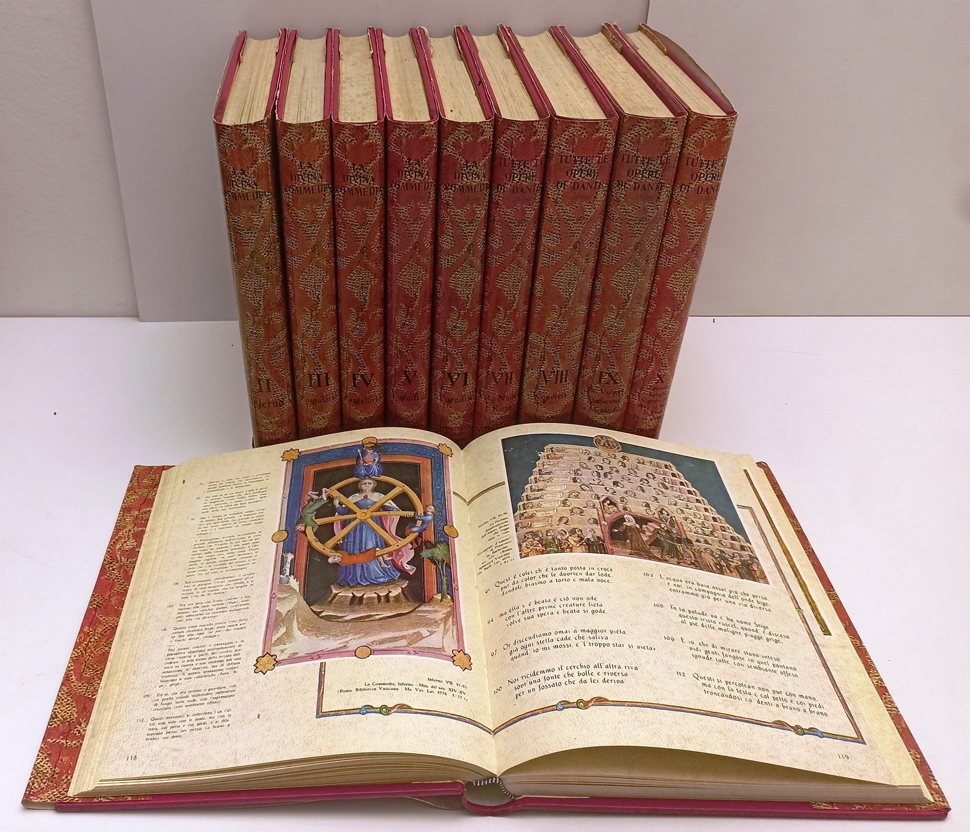 LN- TUTTE LE OPERE 10 VOLUMI DIVINA COMMEDIA- DANTE ALIGHIERI- FABBRI- CS- BLCG2