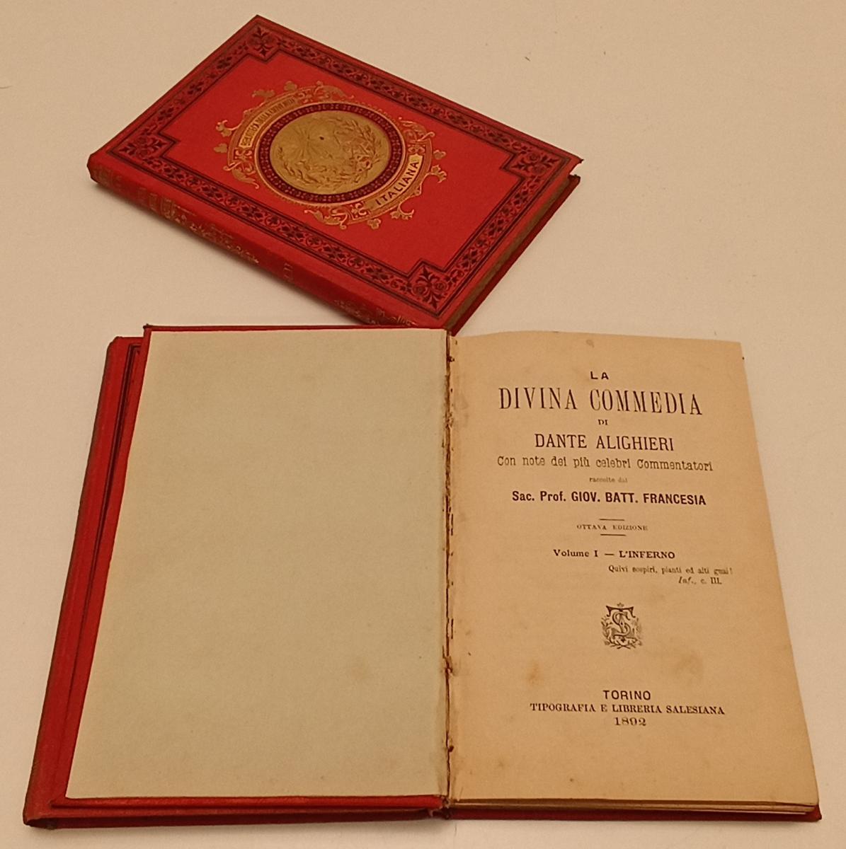 LN- LA DIVINA COMMEDIA - DANTE ALIGHIERI - BIBLIOTECA GIOVENTU' --- 1892 - XFS74