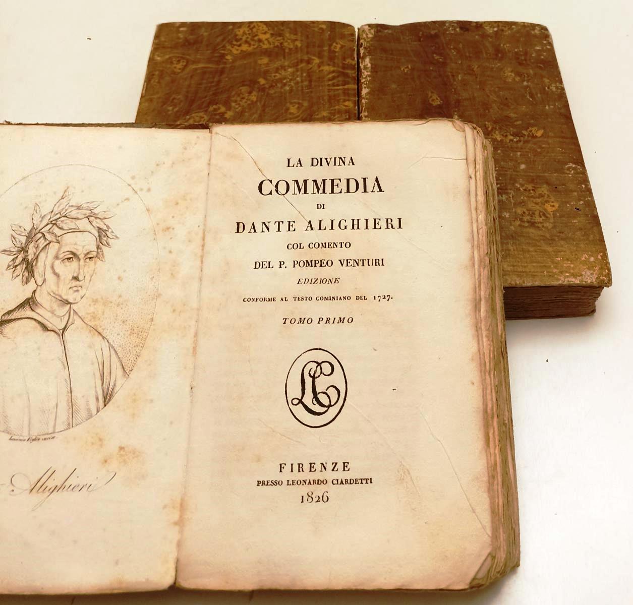 LH- LA DIVINA COMMEDIA 3 VOLUMI - DANTE ALIGHIERI - CIARDETTI--- 1826- C- XFS209