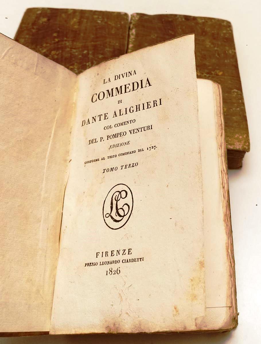 LH- LA DIVINA COMMEDIA 3 VOLUMI - DANTE ALIGHIERI - CIARDETTI--- 1826- C- XFS209
