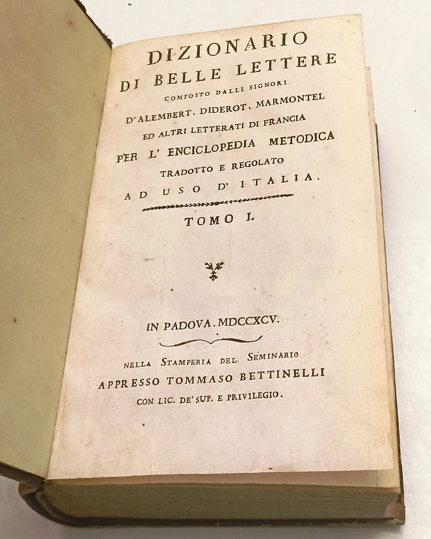 LH- DIZIONARIO DI BELLE LETTERE 3 TOMI VOLUME RILEGATO- BETTINELLI- 1795- XFS133