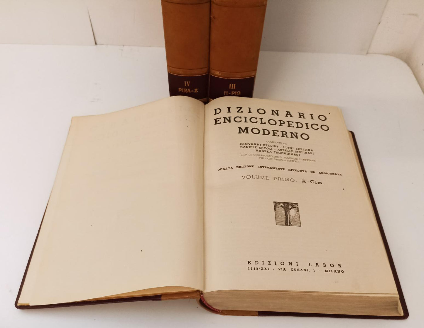 LZ- DIZIONARIO ENCICLOPEDICO MODERNO I,III,IV -- EDIZIONI LABOR- 1943- C- BLCP38