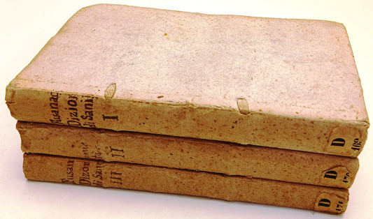 LH- DIZIONARIO COMPENDIOSO DI SANITA' 3 TOMI- FUSANACCI- ZATTA -1778/1779- ZFS73