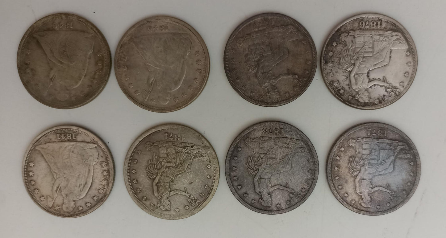 CB- LOTTO 8 MONETE 1 DOLLARO MORGAN STATI UNITI USA FALSI EPOCA - GTTS36