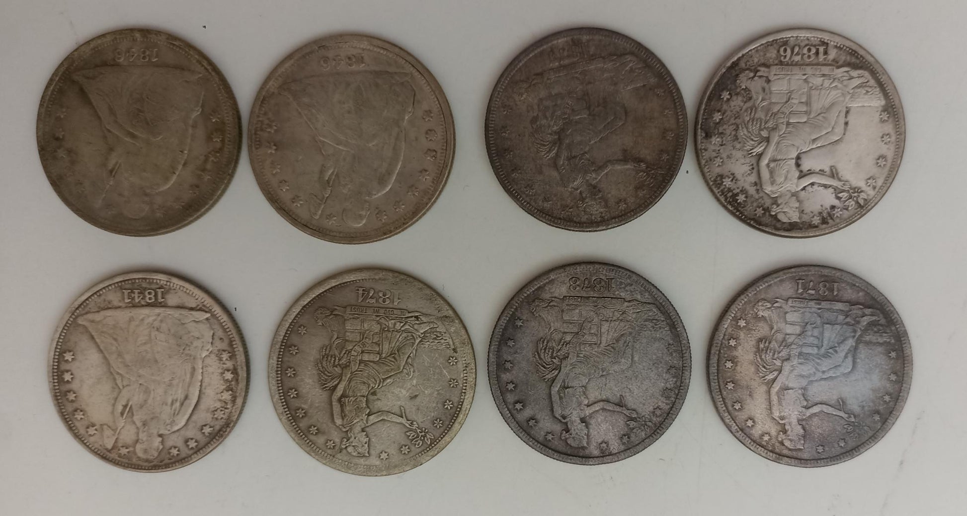 CB- LOTTO 8 MONETE 1 DOLLARO MORGAN STATI UNITI USA FALSI EPOCA - GTTS36