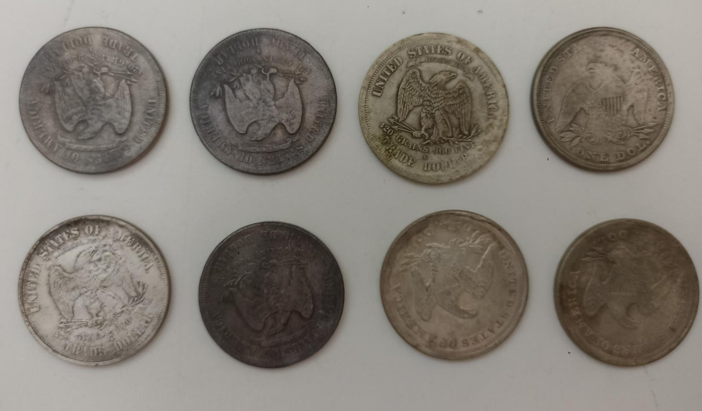 CB- LOTTO 8 MONETE 1 DOLLARO MORGAN STATI UNITI USA FALSI EPOCA - GTTS36