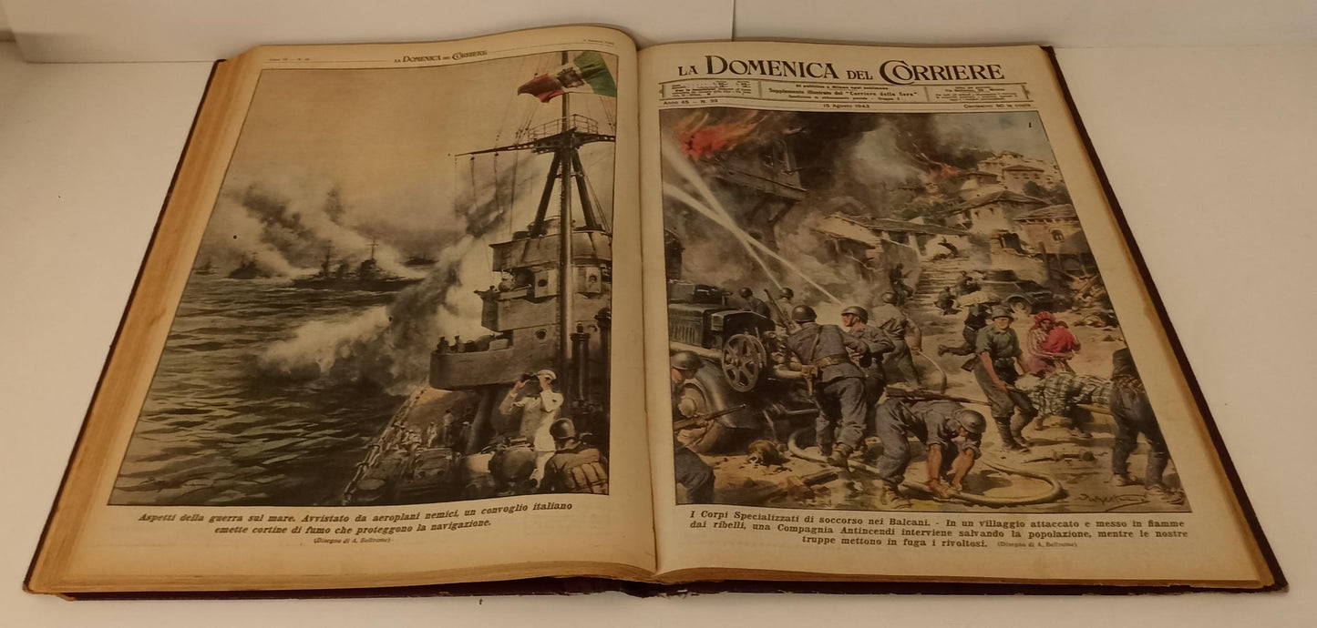 LR- LA DOMENICA DEL CORRIERE 1/52 1943 ANNATA COMPLETA VOLUME RILEGATO - YFS