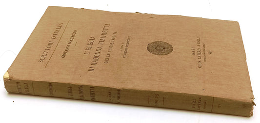 L'ELEGIA DI MADONNA FIAMMETTA - BOCCACCIO - LATERZA --- 1939 - B - XFS125
