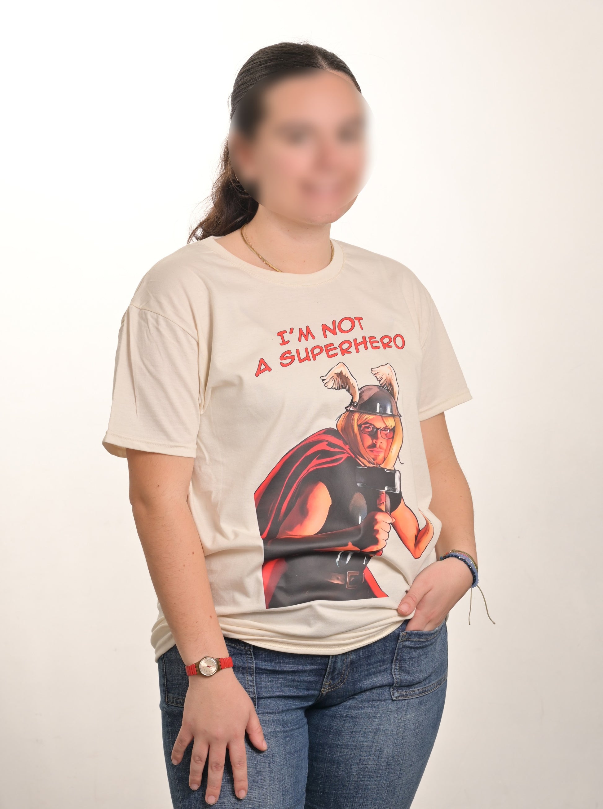 Maglietta T-shirt manica corta I'M NOT A SUPERHERO - Non sono Thor