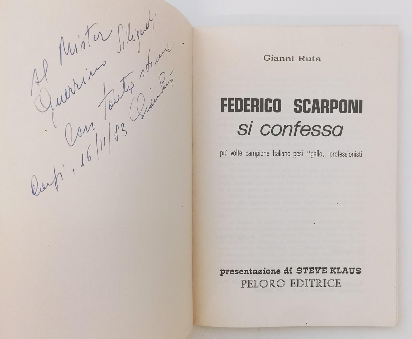 LC- FEDERICO SCARPONI SI CONFESSA con AUTOGRAFO - KLAUS- PELORO- 1978- B- YFS153