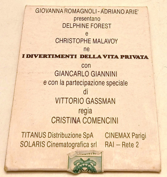 CV- BLISTER FIAMMIFERI - DIVERTIMENTI VITA PRIVATA - CRISTINA COMENCINI- RVSz110