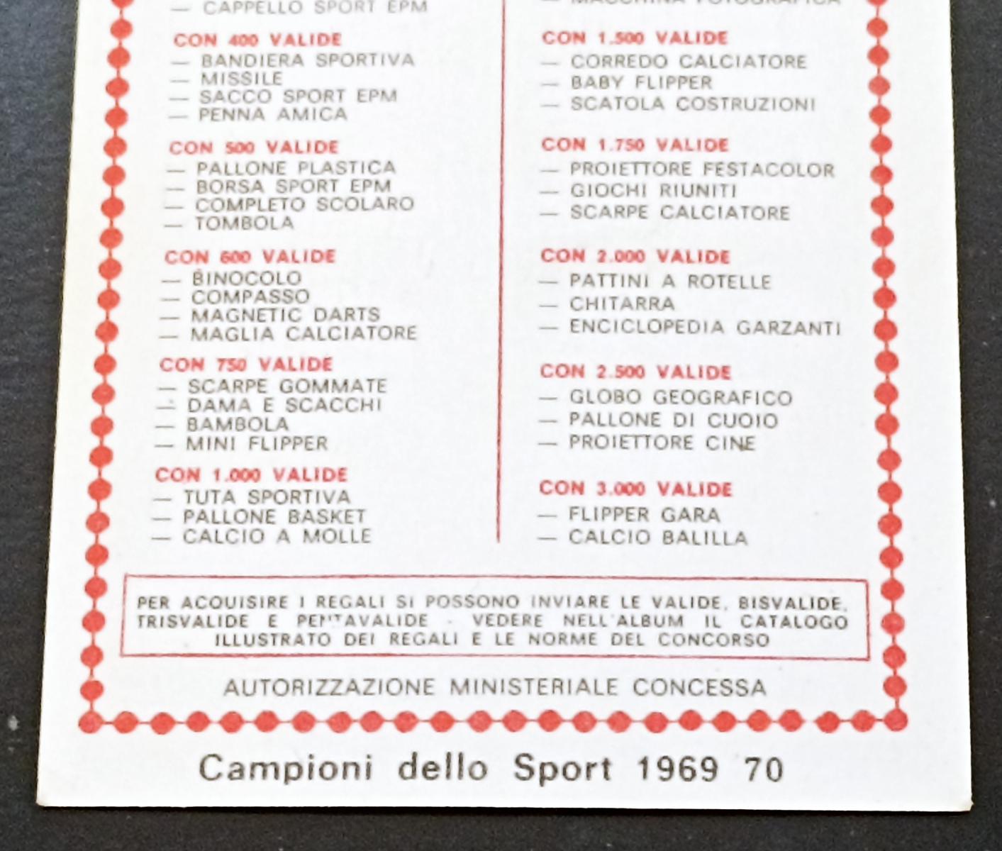 RACING PILOTES CARS CARD- PANINI- CAMPIONI SPORT 1969/70- MARIO ANDRETTI- 117