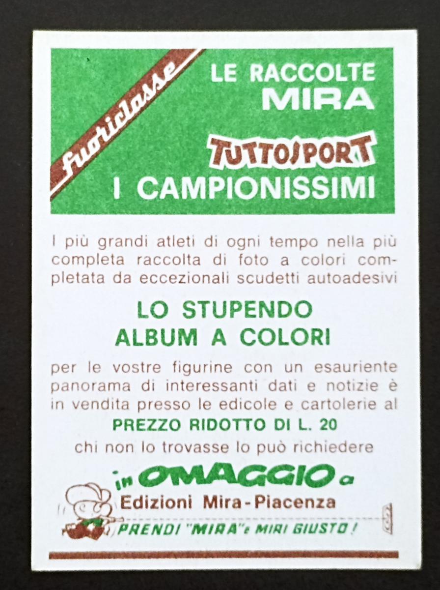 BOXING CARD - MIRA - CAMPIONISSIMI TUTTOSPORT 1968 - ROCKY MARCIANO - 506 - MINT