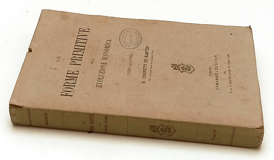 LZ- LE FORME PRIMITIVE EVOLUZIONE ECONOMICA - COGNETTI DE MARTIIS - 1881- ZFS156