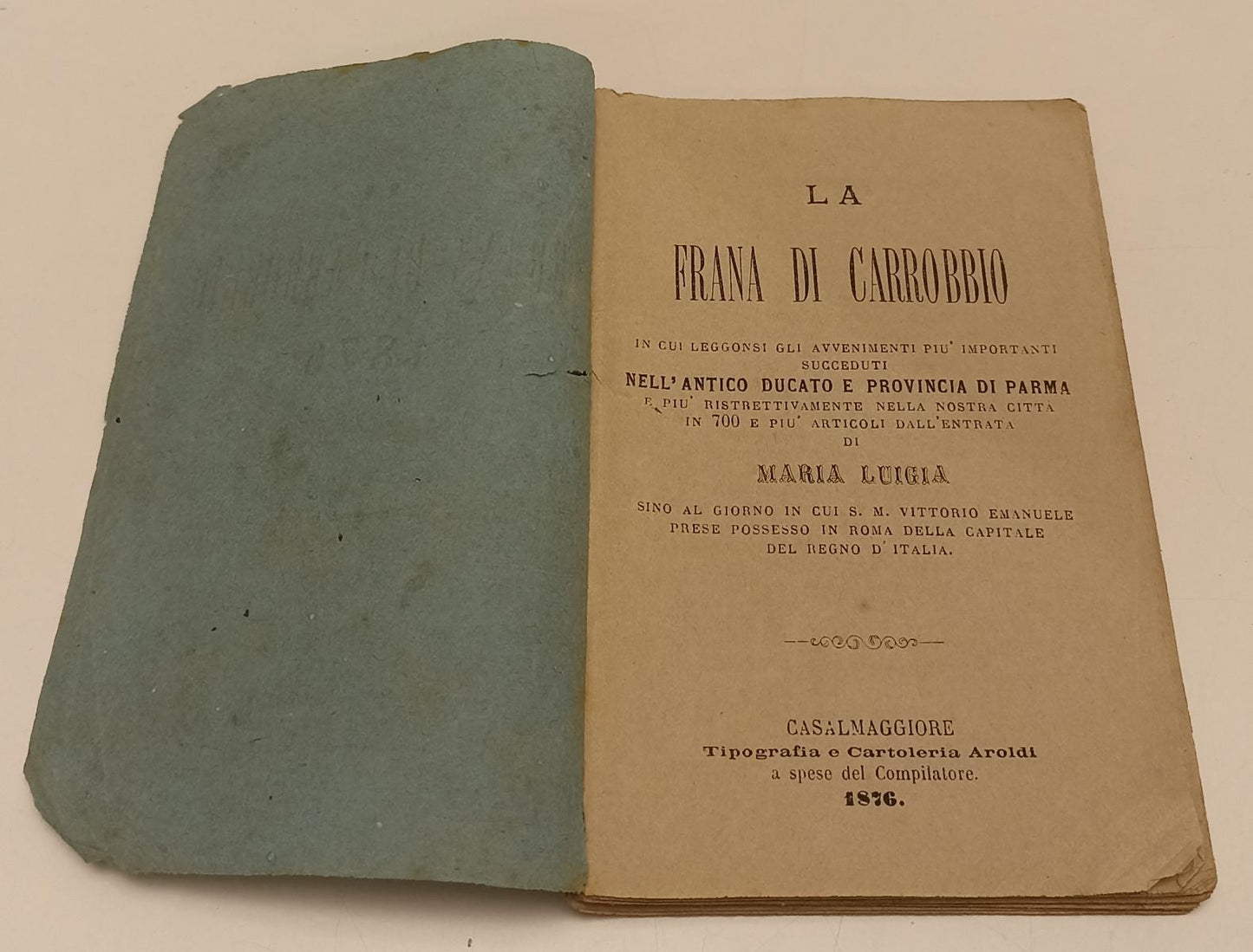 LH- LA FRANA DI CARROBBIO 1876 MARIA LUIGIA - TIPOGRAFIA AROLDI - B - XFS74