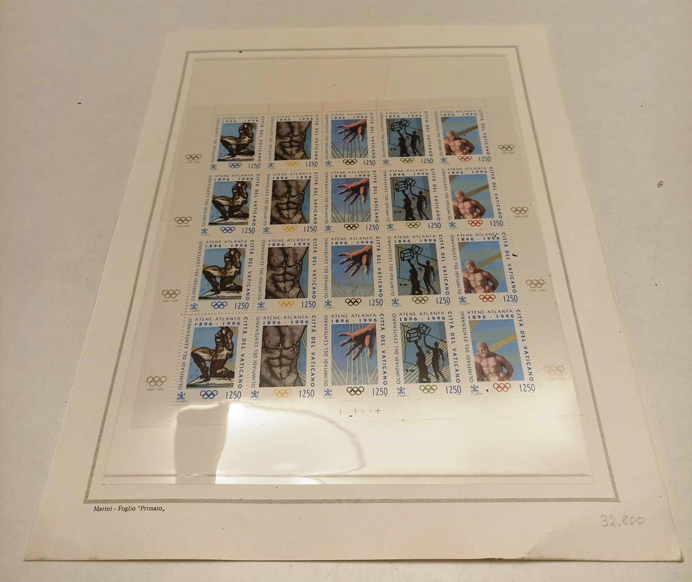 CV- 20 FRANCOBOLLI ATENE ATLANTA 1896/1996 OLIMPIADI CITTA' DEL VATICANO-RVSa333