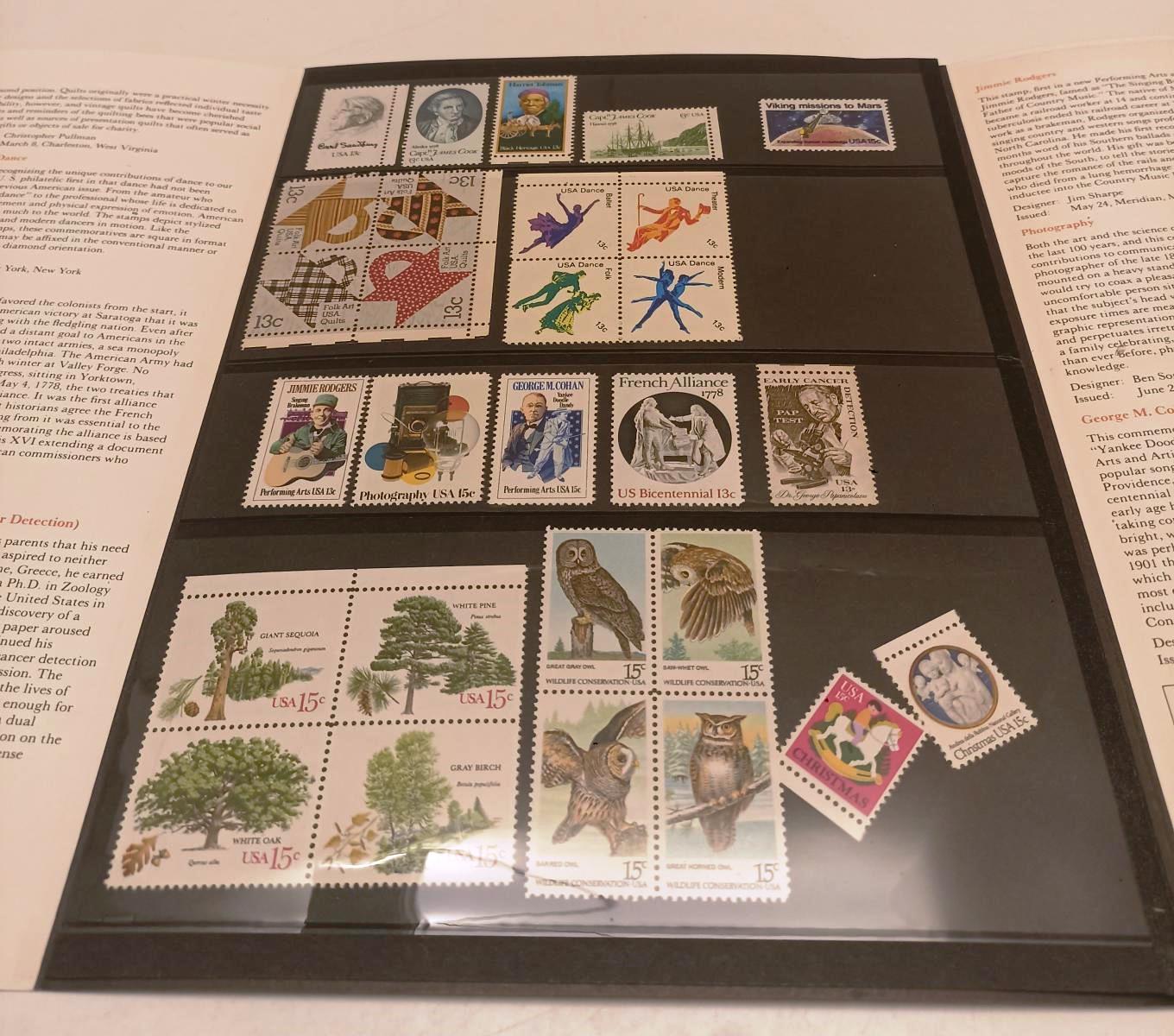 CV- FOLDER UNITED STATES POSTAL SERVICE MINT COMMEMORATIVE STAMPS 1978 - RVSa335