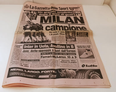 LC- GAZZETTA dello SPORT 16 maggio 1988 MILAN CAMPIONE 11° SCUDETTO - RVSa221