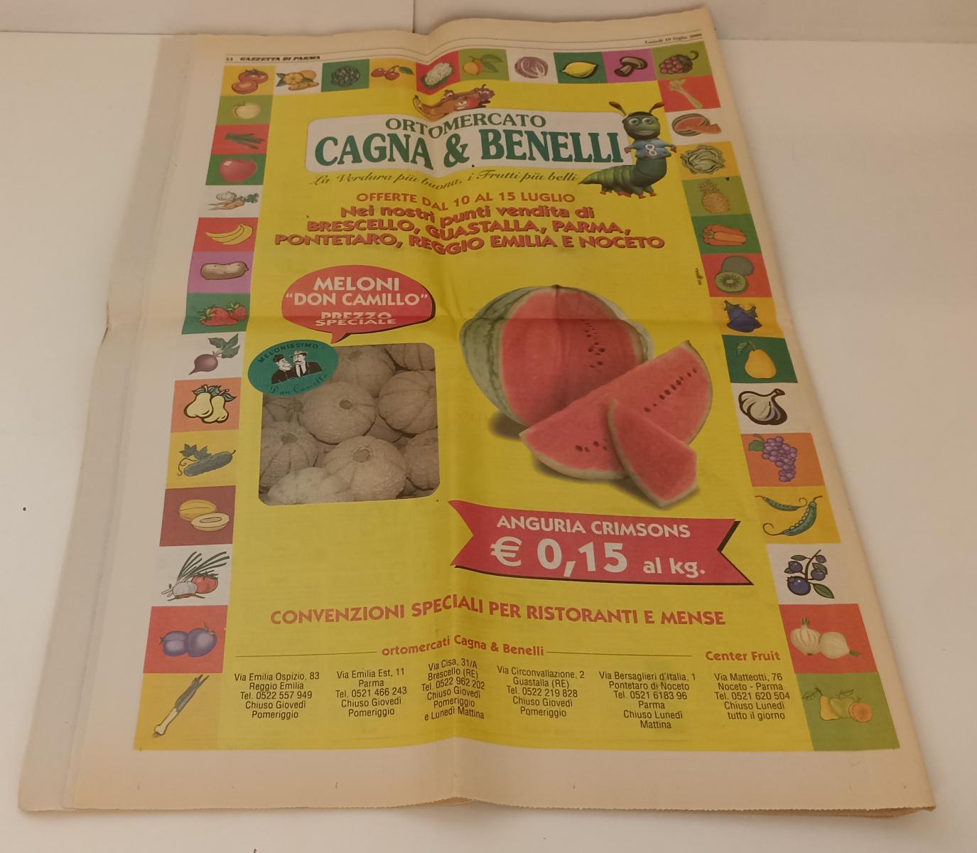 LC- QUOTIDIANO GAZZETTA DI PARMA 10 LUGLIO 2006 ITALIA CAMPIONE MONDO - RVSa187