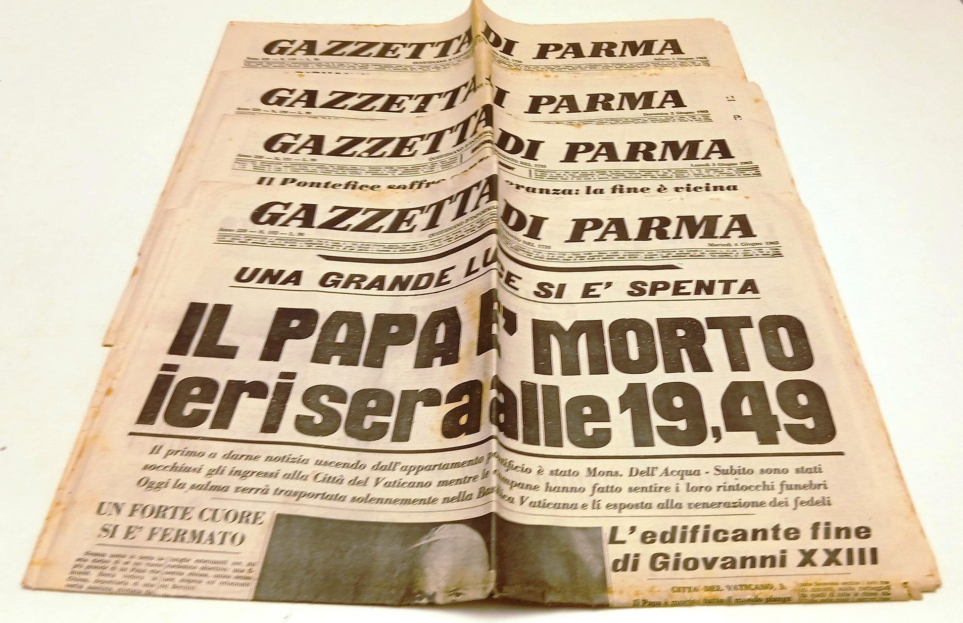 LR- LOTTO GAZZETTA DI PARMA 1-4 GIUGNO 1963 MORTE PAPA GIOVANNI XXIII - RVSa793