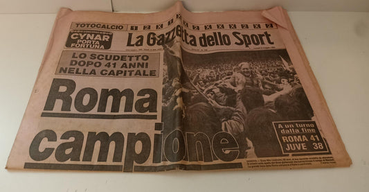 LC- QUOTIDIANO GAZZETTA DELLO SPORT 9 MAGGIO 1983 SCUDETTO ROMA - RVSa147