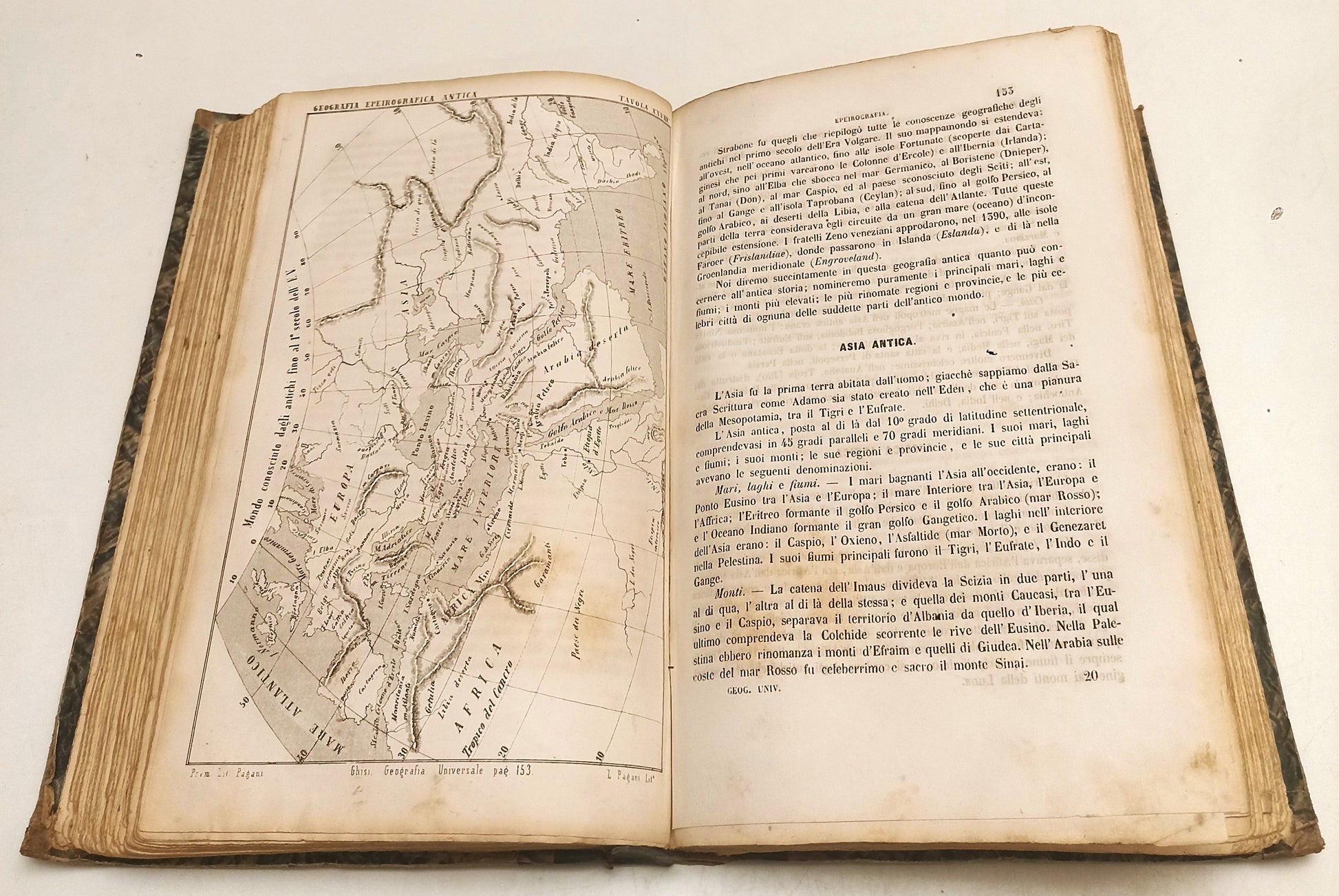 LH- PROSPETTO DI GEOGRAFIA UNIVERSALE TAVOLE - ABATE GHISI ---- 1859- C- XFS68