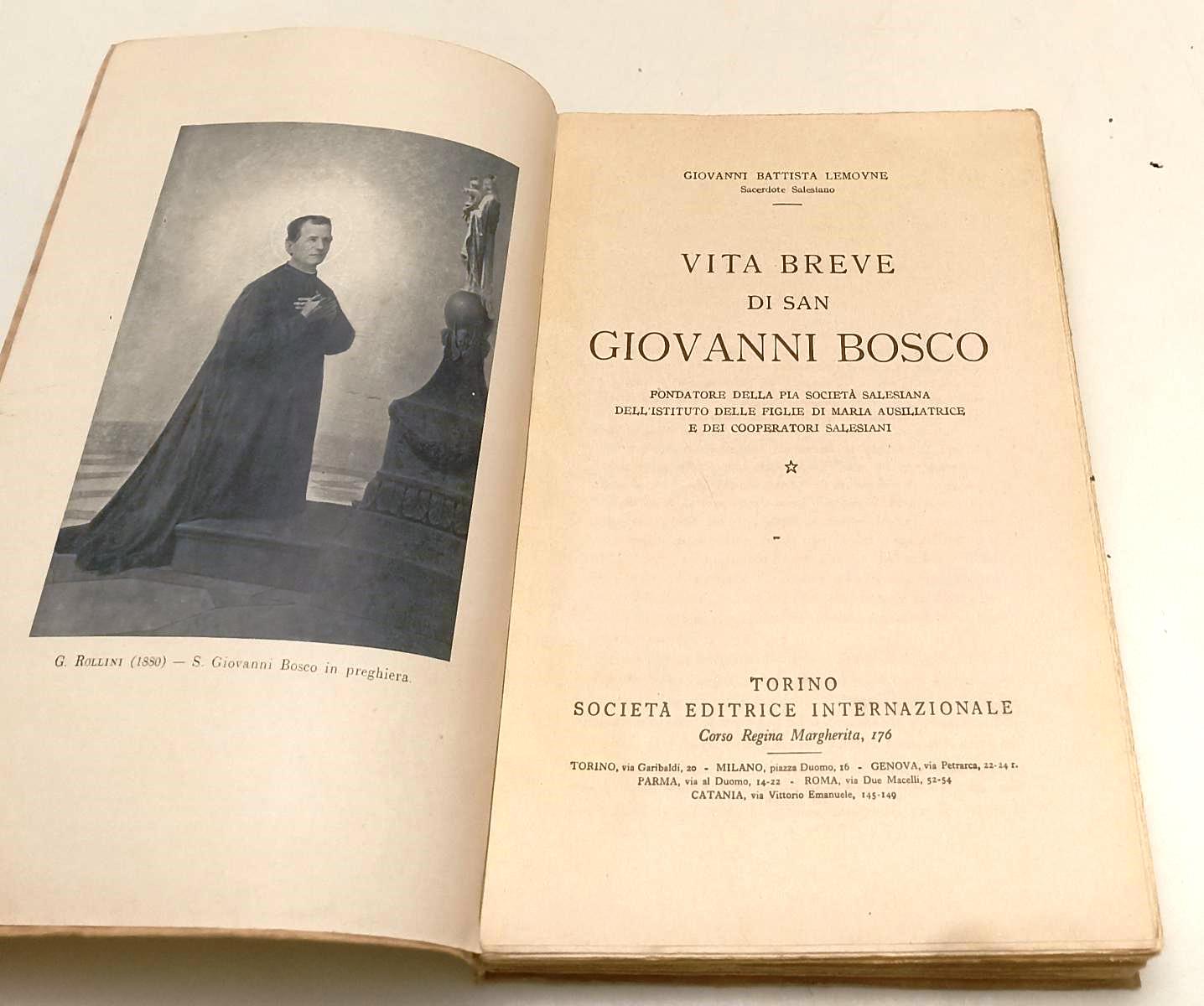 LD- VITA BREVE DI SAN GIOVANNI BOSCO - SAC. G.B. LEMOYNE- SEI--- 1931- B- ZFS168