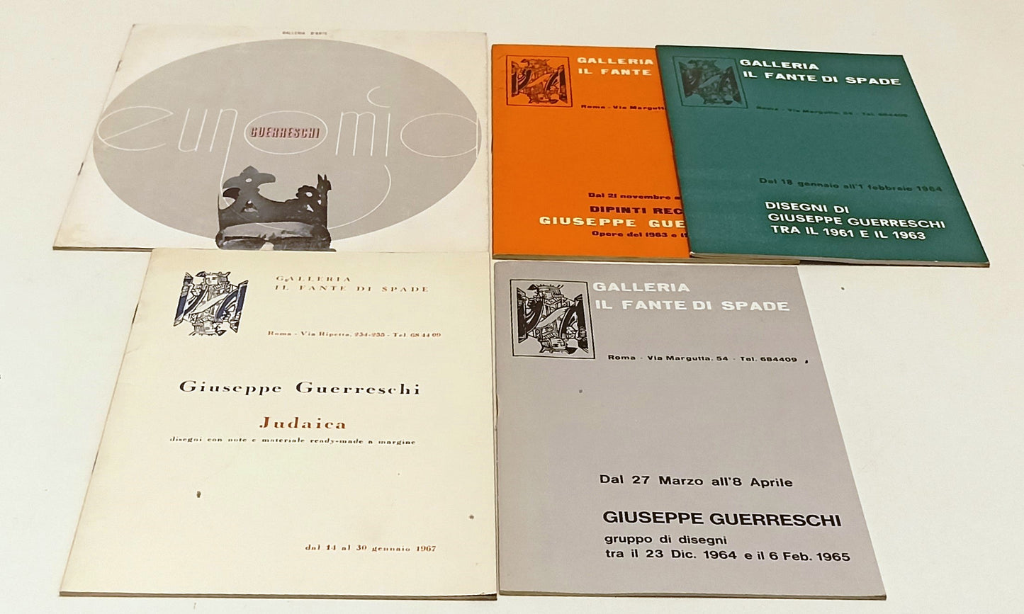 LT- LOTTO 5 CATALOGHI MOSTRE GIUSEPPE GUARESCHI GALLERIA FANTE DI SPADE- RVSa564