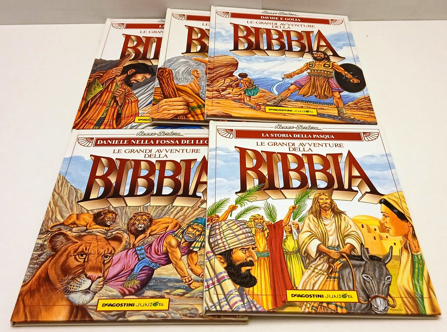 LB- LE GRANDI AVVENTURE DELLA BIBBIA 5 VOLUMI- HANNA BARBERA- DeAGOSTINI- C- RGZ