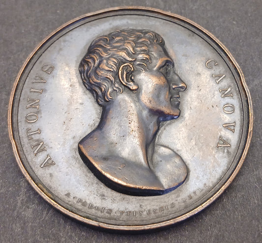 CB- MEDAGLIA ANTONIUS CANOVA EX CONLATIONE EUROPA UNIVERSALE MDCCCXXVII- GTTS142