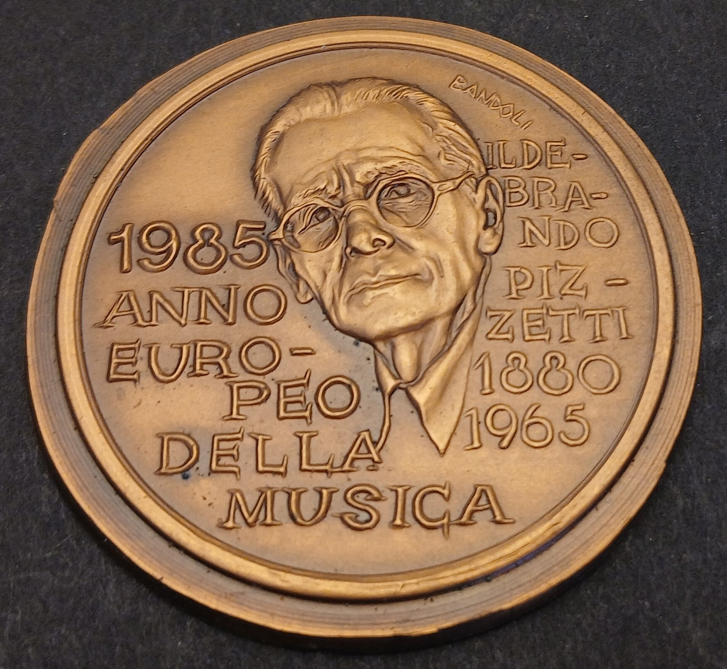 CB- MEDAGLIA 1985 ANNO EUROPEO MUSICA ILDEBRANDO PIZZETTI - PARMA - GTTS149