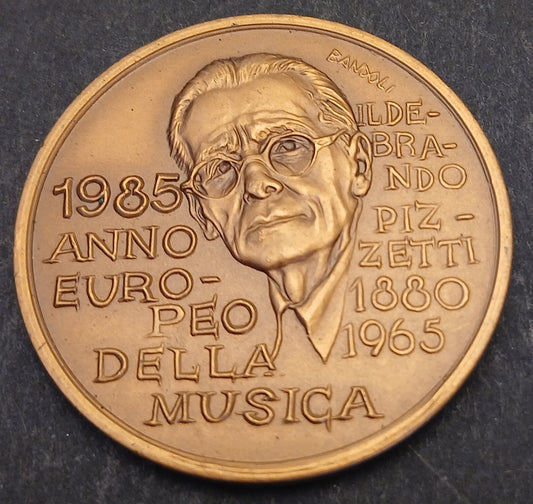 CB- MEDAGLIA 1985 ANNO EUROPEO MUSICA ILDEBRANDO PIZZETTI PARMA - GTTS150
